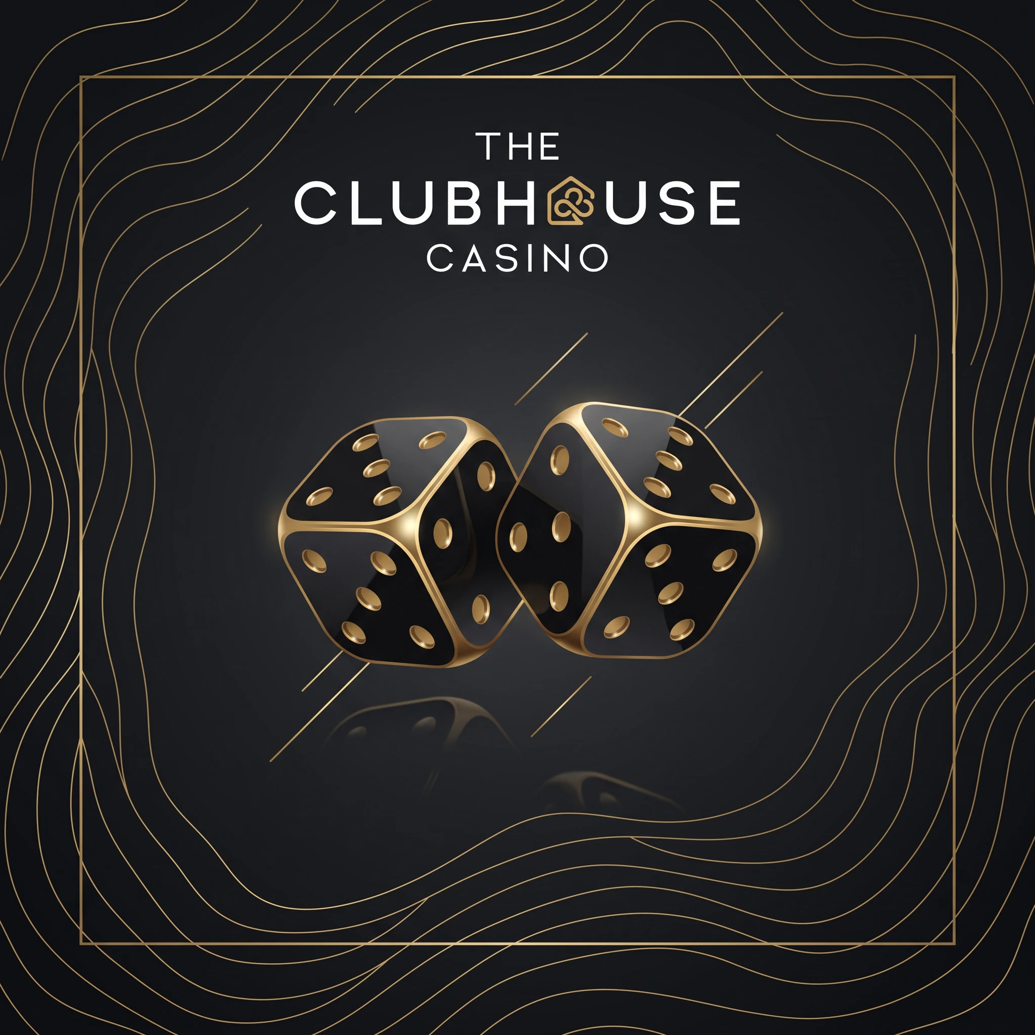 Black and gold crystal casino dice