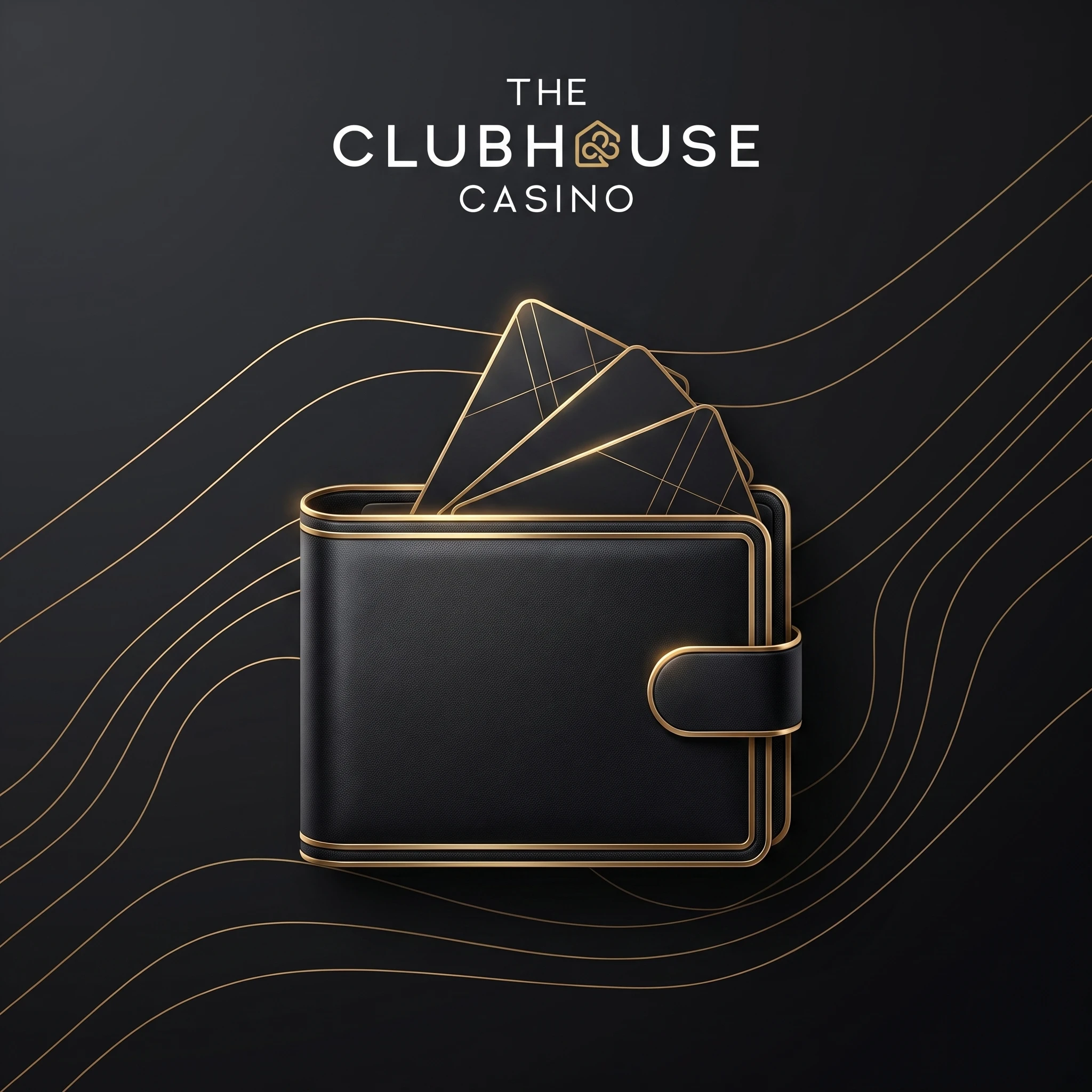 Black and gold wallet for Clubhouse Casino payments