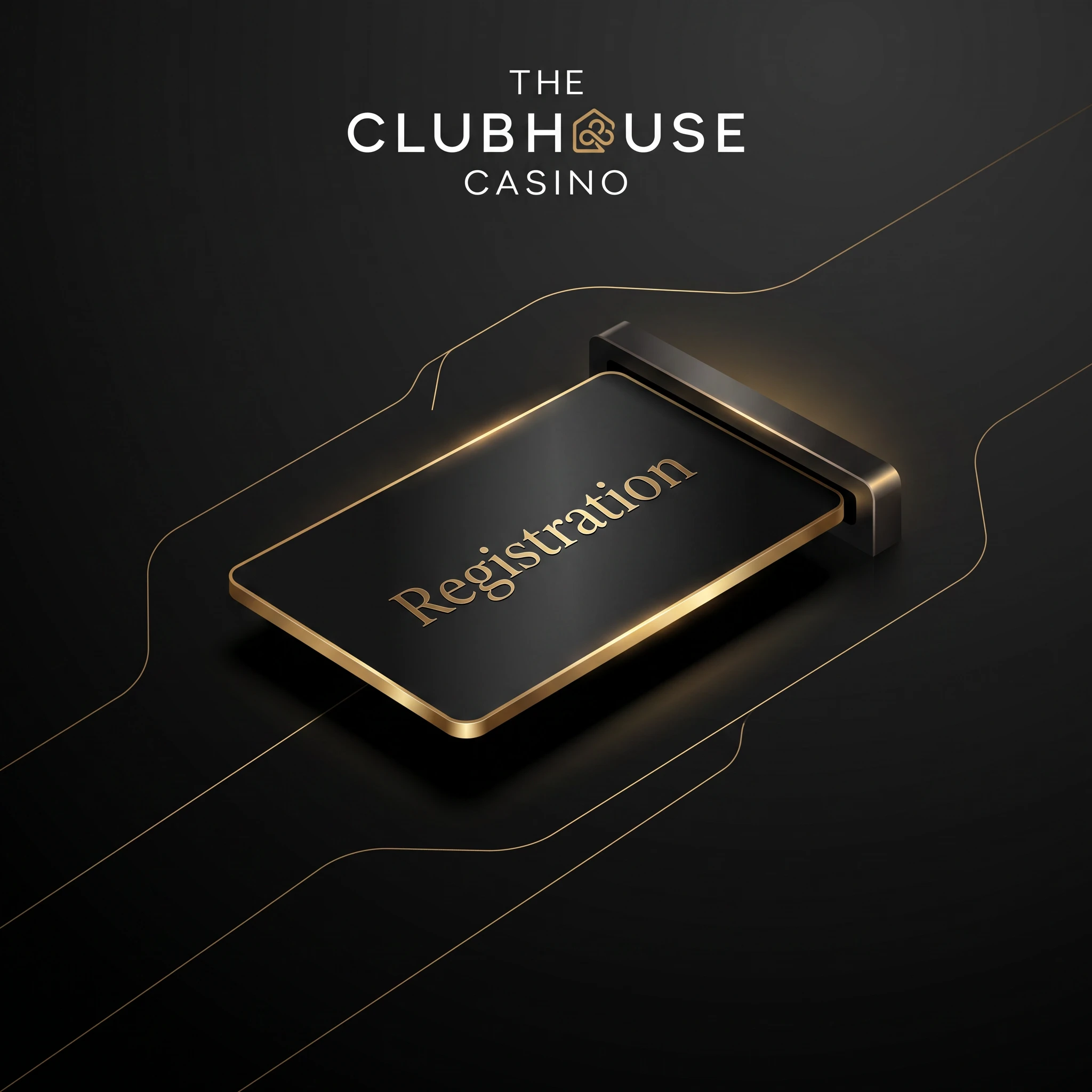 Black and gold Clubhouse Casino registration access card